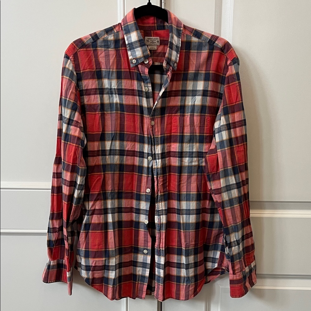 J. Crew Red and Blue Plaid Casual Shirt